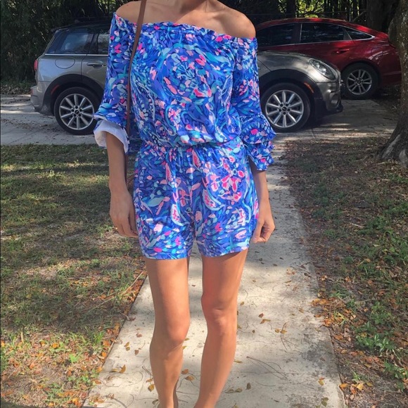 Lilly Pulitzer off the shoulder romper - Picture 1 of 3